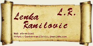 Lenka Ranilović vizit kartica